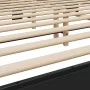 Engineered wood and black metal bed frame 180x200cm by vidaXL, Beds and slatted bases - Ref: Foro24-3280087, Price: 162,95 €,...