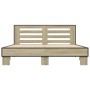 Estructura cama madera ingeniería metal roble Sonoma 160x200 cm