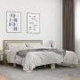 Sonoma oak metal engineered wood bed frame 150x200 cm by vidaXL, Beds and slatted bases - Ref: Foro24-3280098, Price: 144,58 ...