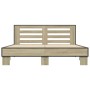 Sonoma oak metal engineered wood bed frame 150x200 cm by vidaXL, Beds and slatted bases - Ref: Foro24-3280098, Price: 146,34 ...