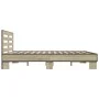 Sonoma oak metal engineered wood bed frame 150x200 cm by vidaXL, Beds and slatted bases - Ref: Foro24-3280098, Price: 144,58 ...