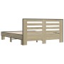 Sonoma oak metal engineered wood bed frame 150x200 cm by vidaXL, Beds and slatted bases - Ref: Foro24-3280098, Price: 146,34 ...