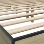 Sonoma oak metal engineered wood bed frame 150x200 cm by vidaXL, Beds and slatted bases - Ref: Foro24-3280098, Price: 144,58 ...
