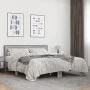 Sonoma gray metal engineered wood bed frame 150x200 cm by vidaXL, Beds and slatted bases - Ref: Foro24-3280100, Price: 149,35...