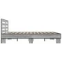 Sonoma gray metal engineered wood bed frame 150x200 cm by vidaXL, Beds and slatted bases - Ref: Foro24-3280100, Price: 149,35...
