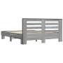 Sonoma gray metal engineered wood bed frame 150x200 cm by vidaXL, Beds and slatted bases - Ref: Foro24-3280100, Price: 149,35...
