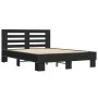 Engineered wood and black metal bed frame 140x200cm by vidaXL, Beds and slatted bases - Ref: Foro24-3280102, Price: 148,18 €,...