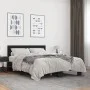 Engineered wood and black metal bed frame 140x200cm by vidaXL, Beds and slatted bases - Ref: Foro24-3280102, Price: 148,18 €,...