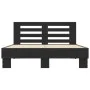 Engineered wood and black metal bed frame 140x200cm by vidaXL, Beds and slatted bases - Ref: Foro24-3280102, Price: 148,18 €,...