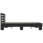 Engineered wood and black metal bed frame 140x200cm by vidaXL, Beds and slatted bases - Ref: Foro24-3280102, Price: 148,18 €,...