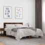 Engineered wood bed frame metal smoked oak 120x200cm by vidaXL, Beds and slatted bases - Ref: Foro24-3280109, Price: 141,49 €...