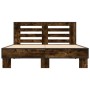 Engineered wood bed frame metal smoked oak 120x200cm by vidaXL, Beds and slatted bases - Ref: Foro24-3280109, Price: 141,49 €...