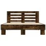 Engineered wood bed frame metal smoked oak 120x200cm by vidaXL, Beds and slatted bases - Ref: Foro24-3280109, Price: 139,84 €...