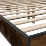 Engineered wood bed frame metal smoked oak 120x200cm by vidaXL, Beds and slatted bases - Ref: Foro24-3280109, Price: 141,49 €...
