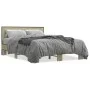 Sonoma oak metal engineered wood bed frame 135x190 cm by vidaXL, Beds and slatted bases - Ref: Foro24-3280123, Price: 140,20 ...