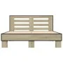 Sonoma oak metal engineered wood bed frame 135x190 cm by vidaXL, Beds and slatted bases - Ref: Foro24-3280123, Price: 140,20 ...