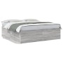 Sonoma gray engineered wood bed frame 200x200 cm by vidaXL, Beds and slatted bases - Ref: Foro24-3280900, Price: 164,79 €, Di...