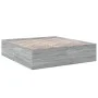 Estructura de cama madera de ingeniería gris Sonoma 200x200 cm de vidaXL, Camas y somieres - Ref: Foro24-3280900, Precio: 162...