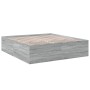 Sonoma-grauer Holzwerkstoff-Bettrahmen 200 x 200 cm von vidaXL, Betten und Lattenroste - Ref: Foro24-3280900, Preis: 164,79 €...