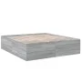 Estructura de cama madera de ingeniería gris Sonoma 200x200 cm de vidaXL, Camas y somieres - Ref: Foro24-3280900, Precio: 162...