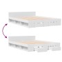 White engineered wood bed frame with drawers 160x200 cm by vidaXL, Beds and slatted bases - Ref: Foro24-3280734, Price: 190,5...