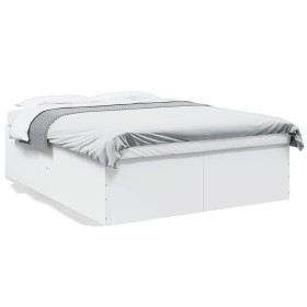 White engineered wood bed frame 160x200 cm by vidaXL, Beds and slatted bases - Ref: Foro24-3280909, Price: 153,49 €, Discount: %