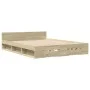 Sonoma oak engineered wood bed with drawers 160x200 cm by vidaXL, Beds and slatted bases - Ref: Foro24-3280736, Price: 174,24...