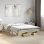 Sonoma oak engineered wood bed with drawers 160x200 cm by vidaXL, Beds and slatted bases - Ref: Foro24-3280736, Price: 174,24...