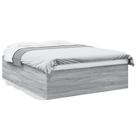 Estructura de cama madera de ingeniería gris Sonoma 160x200 cm de vidaXL, Camas y somieres - Ref: Foro24-3280914, Precio: 153...
