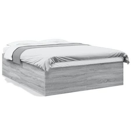 Sonoma gray engineered wood bed frame 160x200 cm by vidaXL, Beds and slatted bases - Ref: Foro24-3280914, Price: 151,66 €, Di...