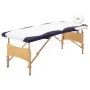 Klappbare Massageliege 2 Zonen weißes und lila Holz von vidaXL, Massageliegen - Ref: Foro24-110209, Preis: 157,46 €, Rabatt: %