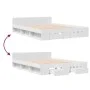 White engineered wood bed with drawers 140x200 cm by vidaXL, Beds and slatted bases - Ref: Foro24-3280748, Price: 201,25 €, D...