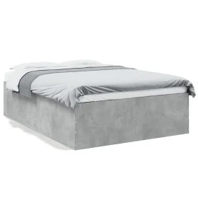 Concrete gray engineered wood bed frame 120x190cm by vidaXL, Beds and slatted bases - Ref: Foro24-3280954, Price: 133,68 €, D...