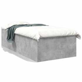 Betongrauer Bettrahmen aus Holzwerkstoff, 100 x 200 cm von vidaXL, Betten und Lattenroste - Ref: Foro24-3280961, Preis: 104,3...