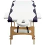 Folding massage table 2 zones white and purple wood by vidaXL, massage tables - Ref: Foro24-110209, Price: 157,46 €, Discount: %