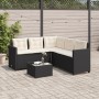 L-förmiges Gartensofa mit schwarzem PE-Rattantisch und Kissen von vidaXL, Gartensets - Ref: Foro24-369039, Preis: 268,74 €, R...