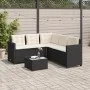 L-shaped garden sofa with black PE rattan table and cushions by vidaXL, Garden sets - Ref: Foro24-369039, Price: 305,32 €, Di...