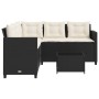 L-förmiges Gartensofa mit schwarzem PE-Rattantisch und Kissen von vidaXL, Gartensets - Ref: Foro24-369039, Preis: 268,74 €, R...
