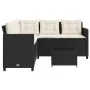 L-shaped garden sofa with black PE rattan table and cushions by vidaXL, Garden sets - Ref: Foro24-369039, Price: 305,32 €, Di...