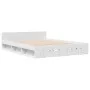 White engineered wood bed frame with drawers 150x200 cm by vidaXL, Beds and slatted bases - Ref: Foro24-3280741, Price: 161,9...
