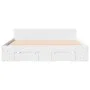 White engineered wood bed frame with drawers 150x200 cm by vidaXL, Beds and slatted bases - Ref: Foro24-3280741, Price: 161,9...