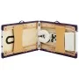 Klappbare Massageliege 2 Zonen weißes und lila Holz von vidaXL, Massageliegen - Ref: Foro24-110209, Preis: 157,46 €, Rabatt: %