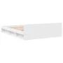 White engineered wood bed frame with drawers 150x200 cm by vidaXL, Beds and slatted bases - Ref: Foro24-3280741, Price: 161,9...