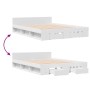 White engineered wood bed frame with drawers 150x200 cm by vidaXL, Beds and slatted bases - Ref: Foro24-3280741, Price: 164,7...