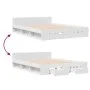 White engineered wood bed frame with drawers 150x200 cm by vidaXL, Beds and slatted bases - Ref: Foro24-3280741, Price: 161,9...