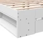 White engineered wood bed frame with drawers 150x200 cm by vidaXL, Beds and slatted bases - Ref: Foro24-3280741, Price: 161,9...