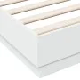 White engineered wood bed frame 150x200 cm by vidaXL, Beds and slatted bases - Ref: Foro24-3209849, Price: 128,60 €, Discount: %