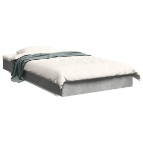 Concrete gray engineered wood bed frame 90x190 cm by vidaXL, Beds and slatted bases - Ref: Foro24-842073, Price: 61,03 €, Dis...