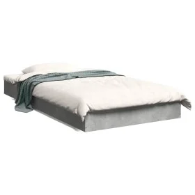 Concrete gray engineered wood bed frame 90x190 cm by vidaXL, Beds and slatted bases - Ref: Foro24-842073, Price: 60,28 €, Dis...