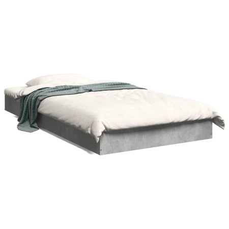 Estructura de cama madera de ingeniería gris hormigón 90x190 cm de vidaXL, Camas y somieres - Ref: Foro24-842073, Precio: 61,...
